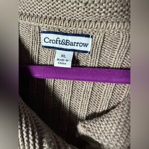Croft & Barrow Women's Ribbed Cardigan - Beige